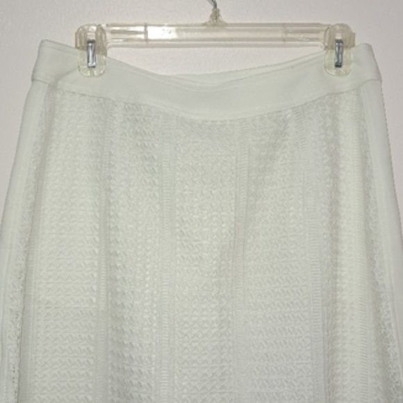 Derek Lam 10 Crosby Optic White Mini Eyelet Faux Wrap Skirt Size 8 - Picture 5 of 8